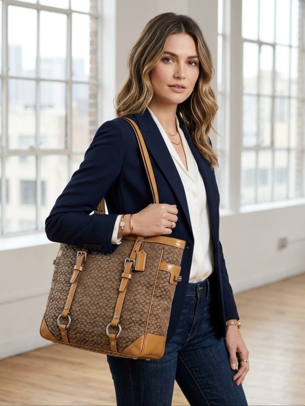 EUC Coach Brown Signature Small C Small Tote - Picture 12 of 12